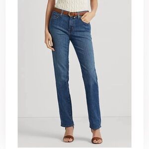 Lauren Ralph Lauren - Stretch Denim Straight Leg Ankle Jeans